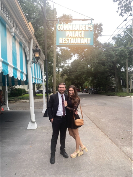Dr. Cody Estep poses with his wife in New Orleans. 